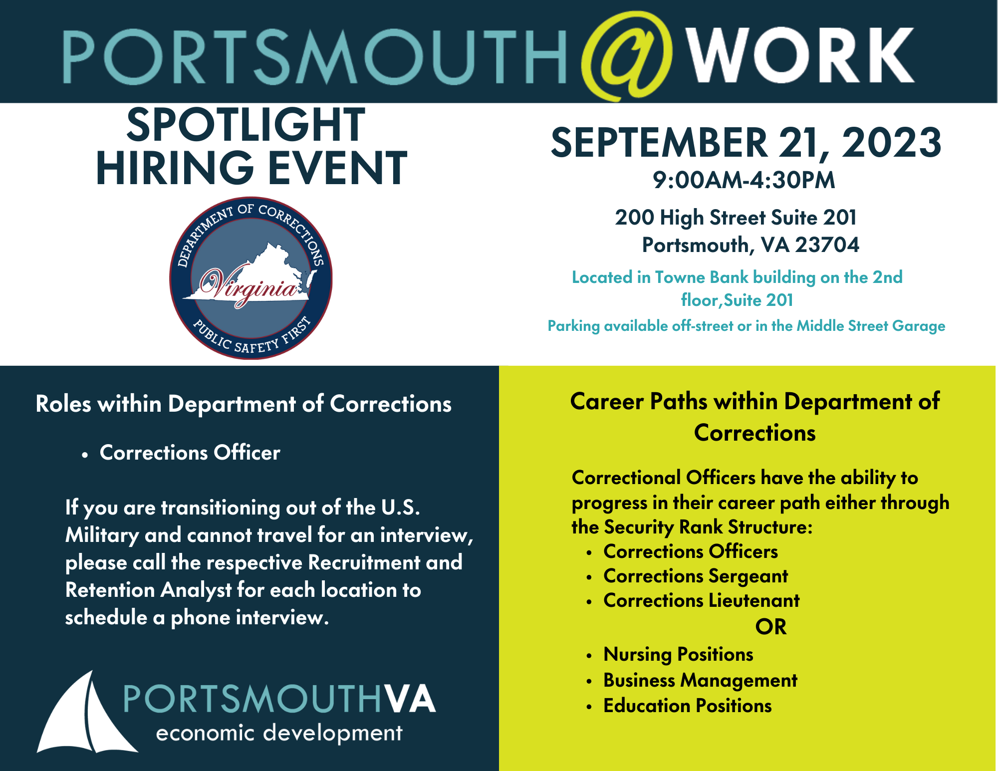 Hiring Event Flyer For DOC