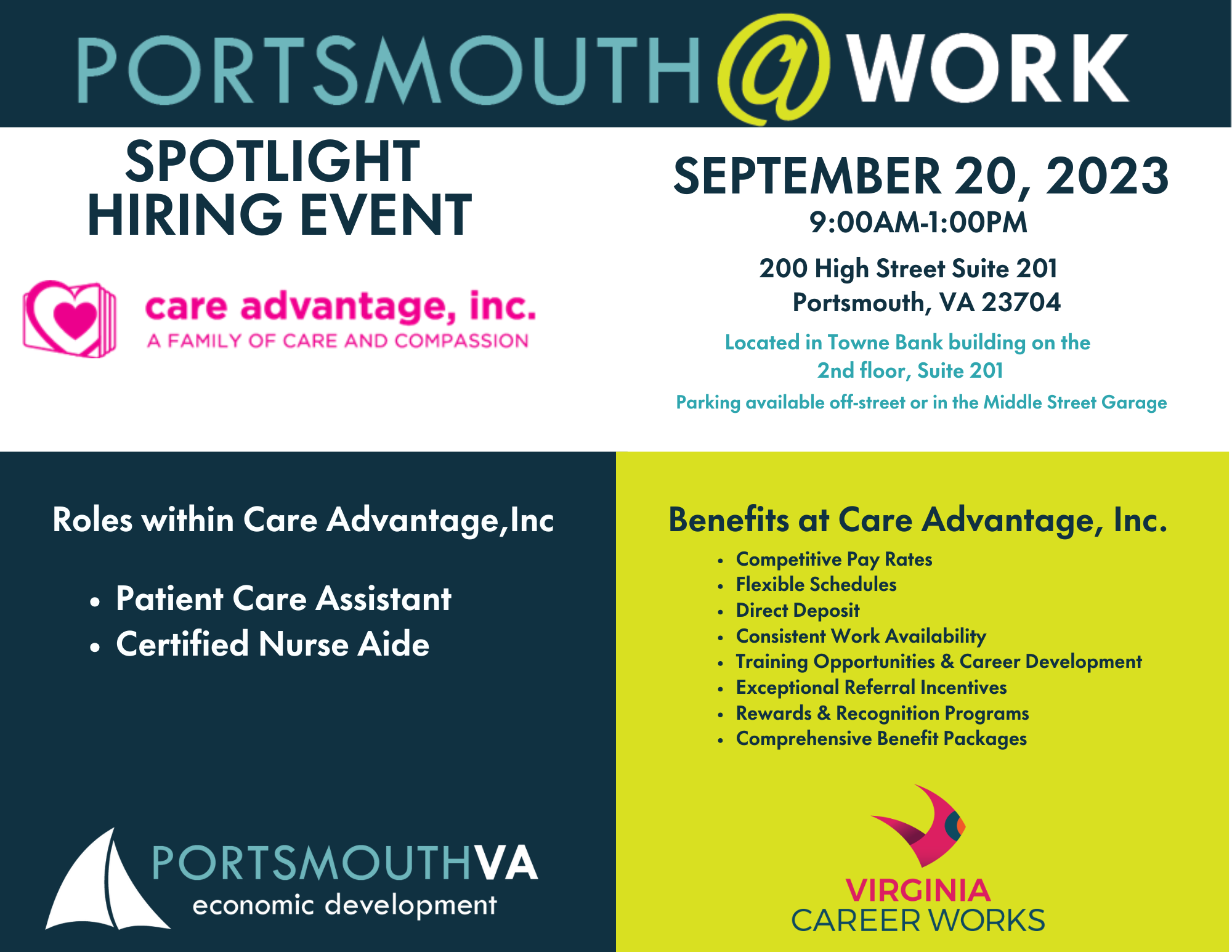 Hiring Event Flyer For Care Advantage