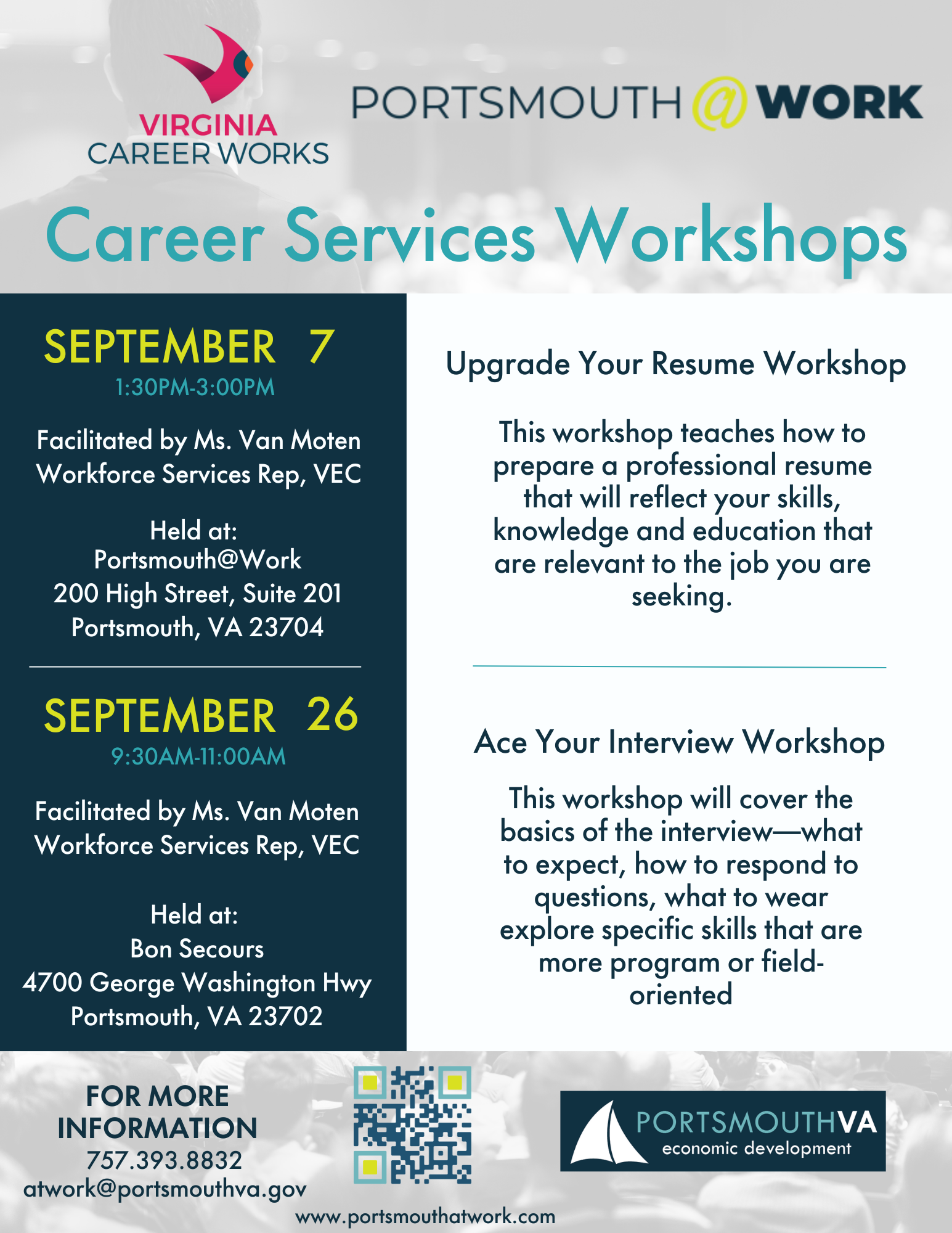 Career Services Workshops September 2023