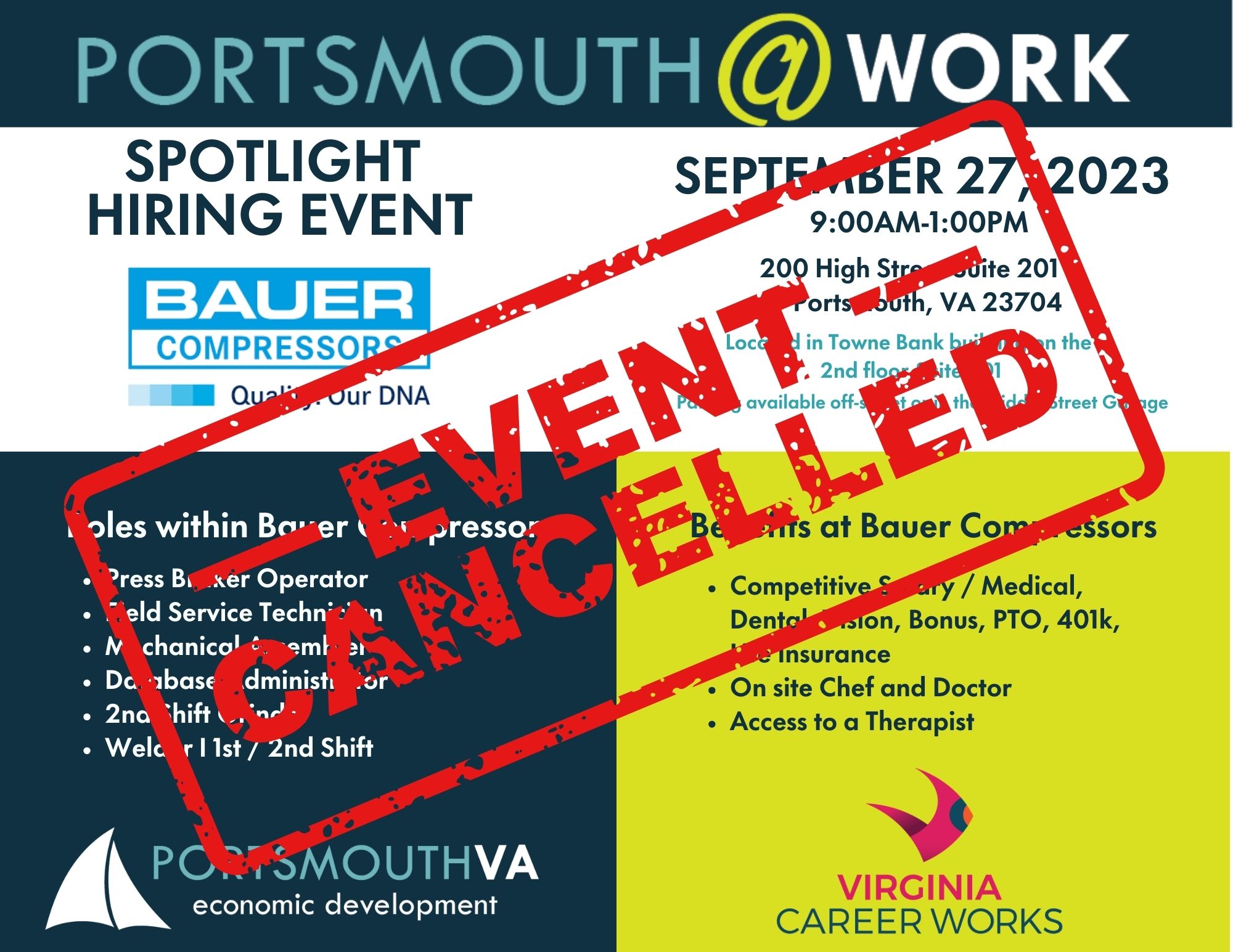 HIRING EVENT Flyer For Bauer Compressors 1