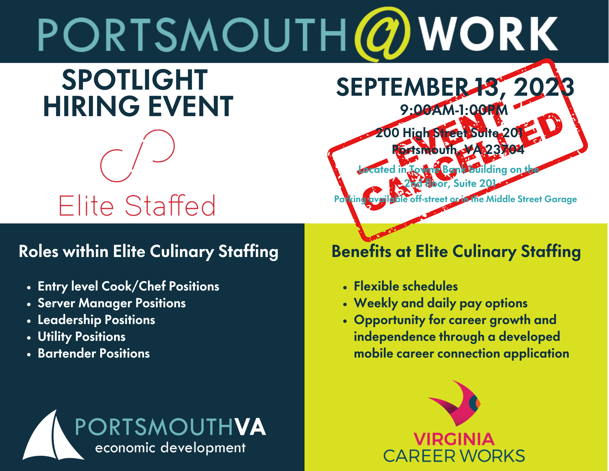 Hiring Event Flyer For Culinary Elite Staffing LLC 1